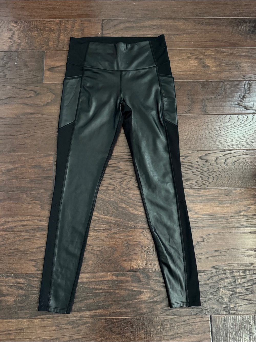 Athleta Black Faux-Leather High-Rise Leggings